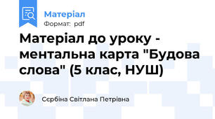 Матеріал до уроку - ментальна карта "Будова слова" (5 клас, НУШ)