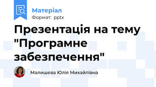 Презентація на тему "Програмне забезпечення"