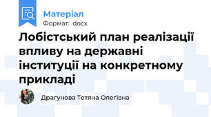 Лобістський план реалізації впливу на державні інституції на конкретному прикладі