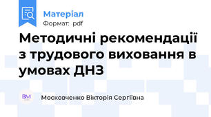 Методичні рекомендації з трудового виховання в умовах ДНЗ