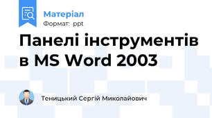 Панелі інструментів в MS Word 2003