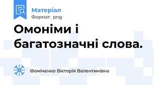 Омоніми і багатозначні слова.