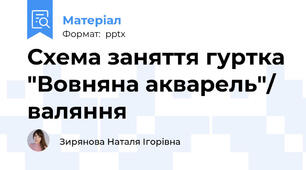 Схема заняття гуртка "Вовняна акварель"/ валяння