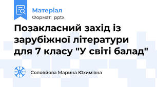 Позакласний захід із зарубіжної літератури для 7 класу "У світі балад"