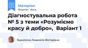 Діагностувальна робота № 5 з теми «Розуміємо красу й добро»,  Варіант 1