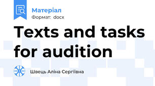 Texts and tasks for audition