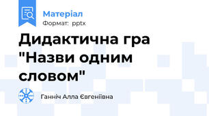 Дидактична гра "Назви одним словом"