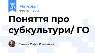 Поняття про субкультури/ ГО