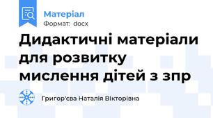 Дидактичні матеріали для розвитку мислення дітей з зпр