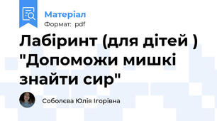 Лабіринт (для дітей ) "Допоможи мишкі знайти сир"