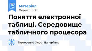 Поняття електронної таблиці. Середовище табличного процесора