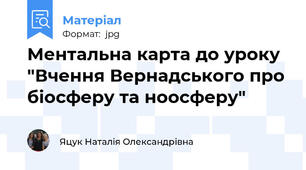 Ментальна карта до уроку "Вчення Вернадського про біосферу та ноосферу"