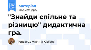 "Знайди спільне та різницю" дидактична гра.