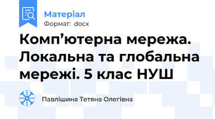 Комп’ютерна мережа. Локальна та глобальна мережі. 5 клас НУШ