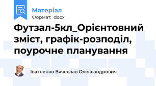 Футзал-5кл_Орієнтовний зміст, графік-розподіл, поурочне планування