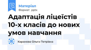 Адаптація ліцеїстів 10-х класів до нових умов навчання