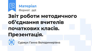 Звіт роботи методичного об’єднання вчителів початкових класів.  Презентація.