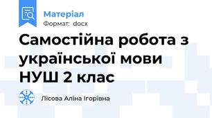 Самостійна робота з української мови НУШ 2 клас