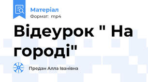 Відеурок " На городі"