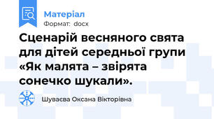 Сценарій весняного свята для дітей середньої групи «Як малята – звірята сонечко шукали».