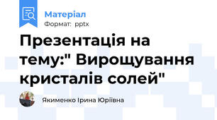 Презентація на тему:" Вирощування кристалів солей"