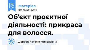 Об'єкт проєктної діяльності: прикраса для волосся.