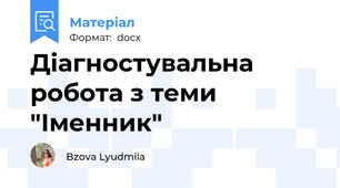 Діагностувальна робота з теми "Іменник"