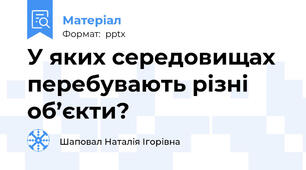У яких середовищах перебувають різні об’єкти?