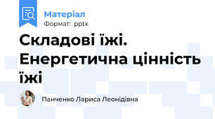 Складові їжі. Енергетична цінність їжі
