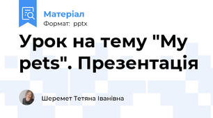 Урок на тему "My pets". Презентація