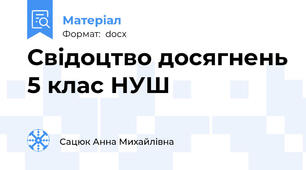 Свідоцтво досягнень 5 клас НУШ