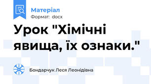 Урок "Хімічні явища, їх ознаки."