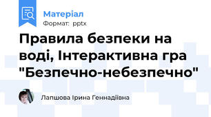 Правила безпеки на воді, Інтерактивна гра "Безпечно-небезпечно"