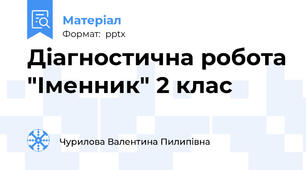 Діагностична робота "Іменник" 2 клас