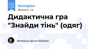Дидактична гра "Знайди тінь" (одяг)
