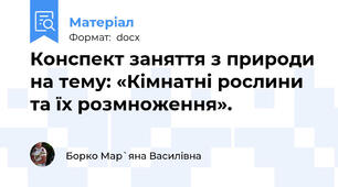 Конспект заняття з природи на тему: «Кімнатні рослини та їх розмноження».