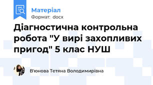Діагностична контрольна робота "У вирі захопливих пригод" 5 клас НУШ