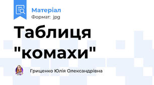 Таблиця "комахи"