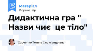 Дидактична гра " Назви чиє  це тіло"