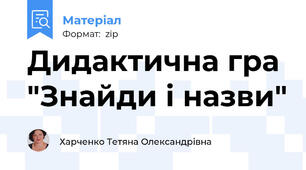 Дидактична гра "Знайди і назви"