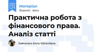 Практична робота з фінансового права. Аналіз статті