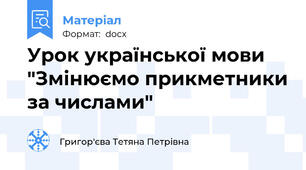 Урок української мови "Змінюємо прикметники за числами"