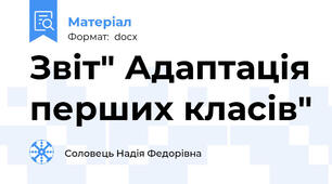 Звіт" Адаптація перших класів"