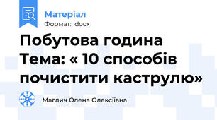 Побутова година    Тема: « 10 способів почистити каструлю»