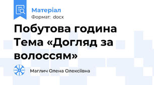 Побутова година     Тема «Догляд за волоссям»