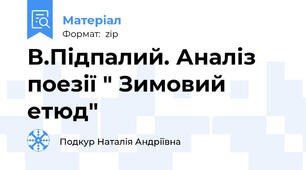 В.Підпалий. Аналіз поезії " Зимовий етюд"