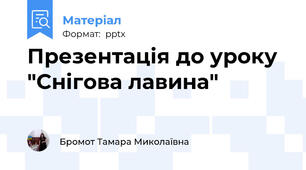 Презентація до уроку  "Снігова лавина"