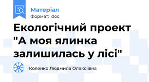 Екологічний проект "А моя ялинка залишилась у лісі"