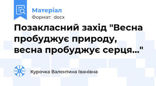 Позакласний захід "Весна пробуджує природу, весна пробуджує серця..."