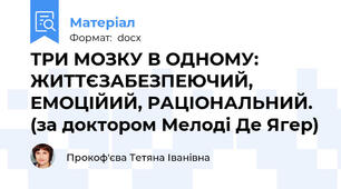 ТРИ МОЗКУ В ОДНОМУ: ЖИТТЄЗАБЕЗПЕЮЧИЙ, ЕМОЦІЙИЙ, РАЦІОНАЛЬНИЙ. (за доктором Мелоді Де Ягер)